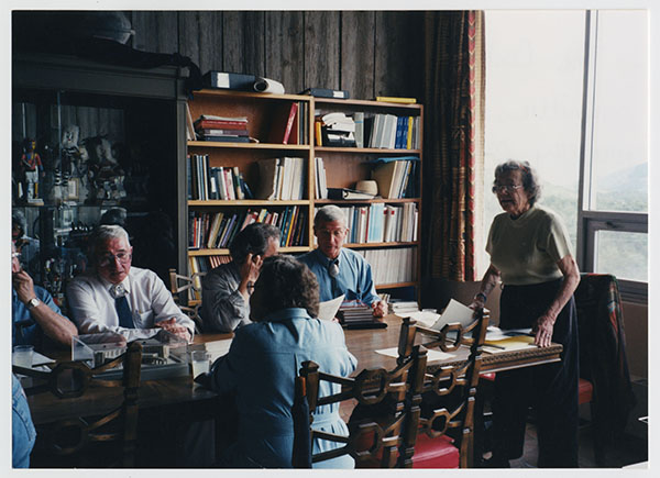 Morley Ballantine leading a planning session for the new Center of Southwest Studies building from the Center when it was located upstairs in Reed Library. Morley Ballantine leading a planning session for the new Center of Southwest Studies building from the Center when it was located upstairs in Reed Library.
