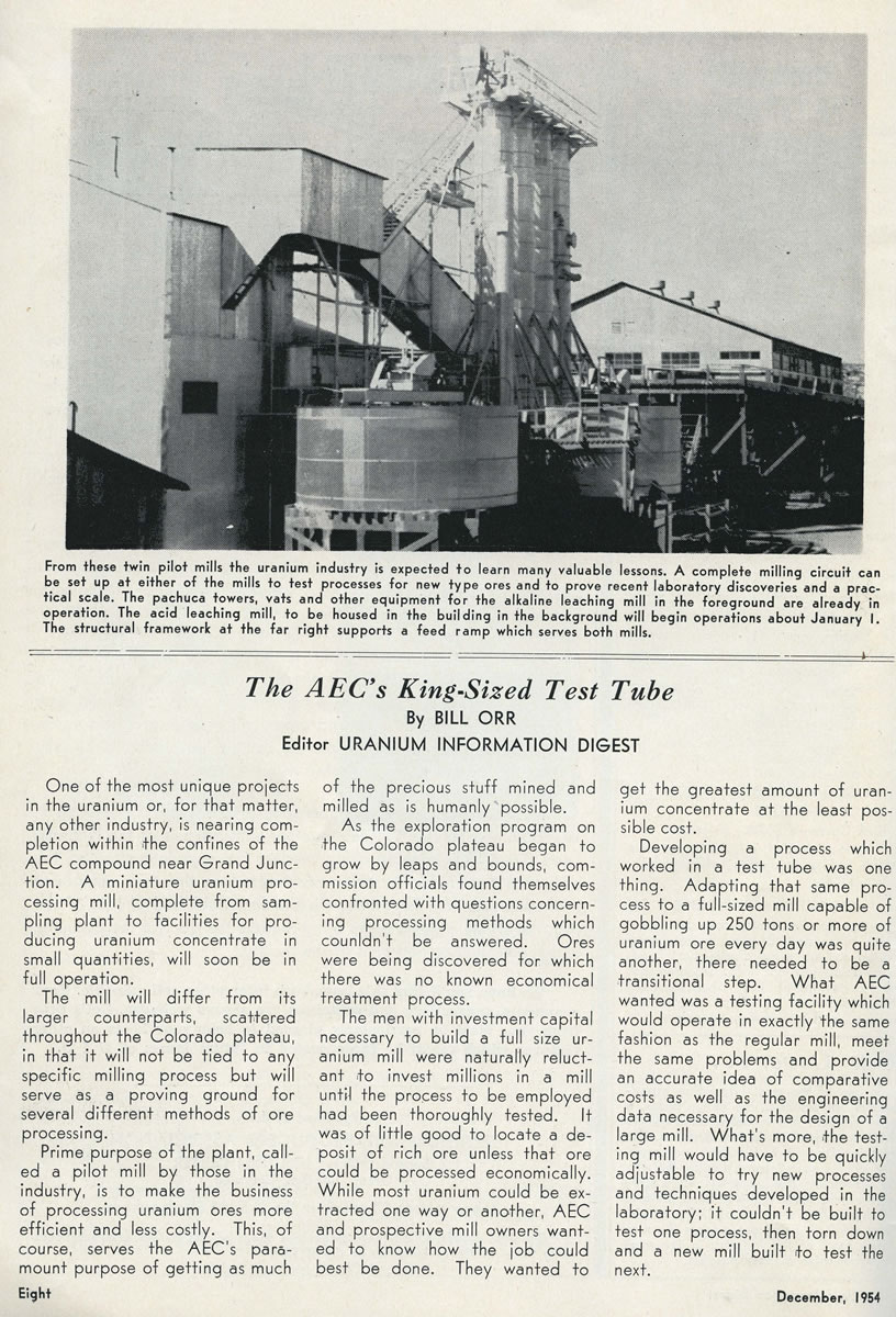 The AEC's King-Sized Test Tube